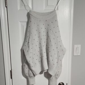 Nine West Cream Sweater with Silver Details